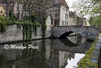 Reflections in a canal, Bruges, Belgium