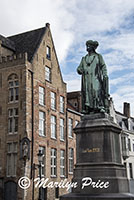 Statue of Jan van Eyck, Bruges, Belgium