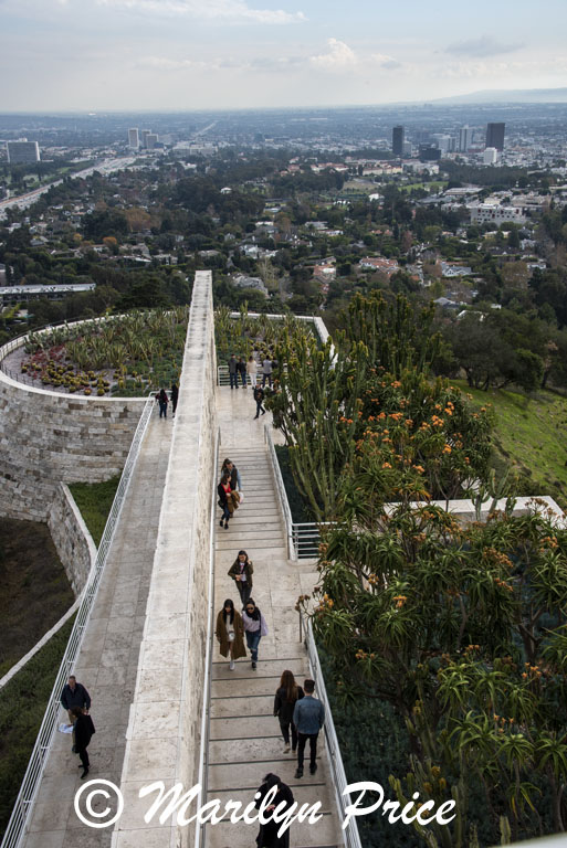 Cactus garden and one of the freeways, Getty Center, Los Angeles, CA
