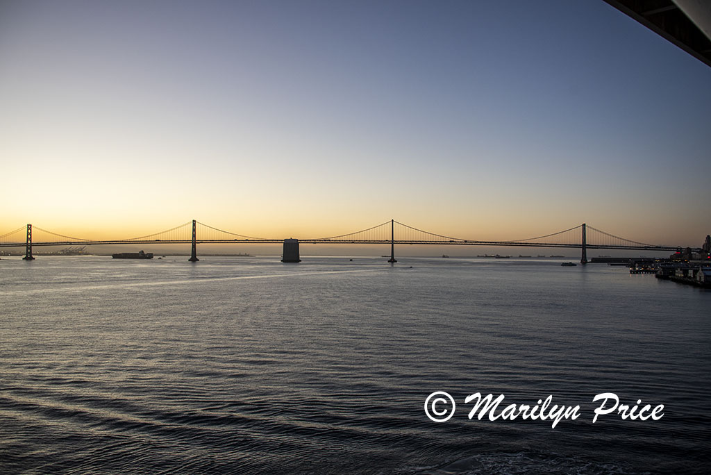 San Francisco-Oakland Bay Bridge from our balcony, San Francisco, CA