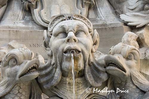 Detail, Fountain in the Piazza della Rotunda, Rome, Italy
