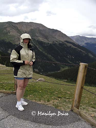 Marilyn shivers at Independence Pass, CO